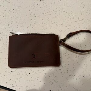 Baseballism Brown Leather Wristlet